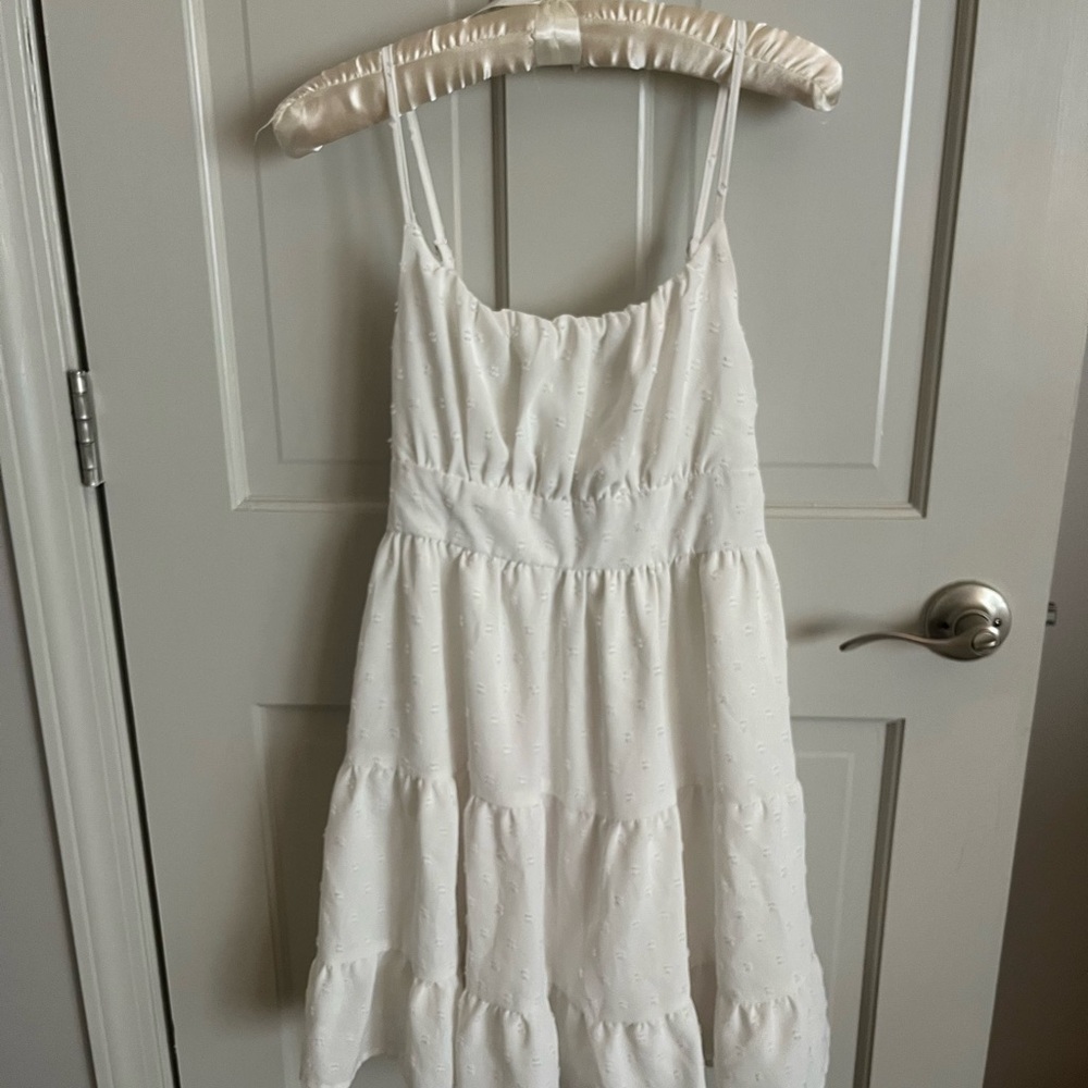 SHEIN White Tiered Dress with Pockets